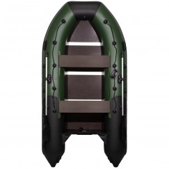 Надувная 4-местная ПВХ лодка Ривьера Максима 3600 СК (зелено-черная)